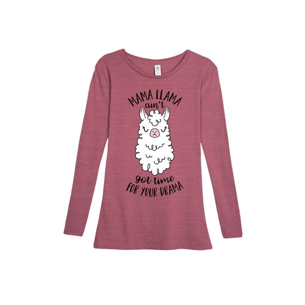 No Drama Llama Adult Womens Long Sleeve T Shirts No Drama Llama Adult Womens Long Sleeve T Shirts